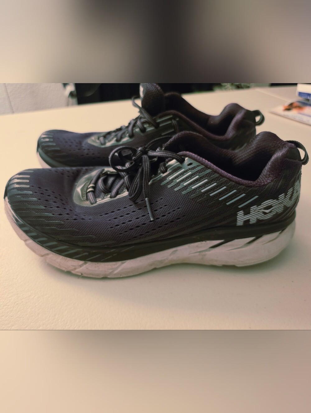 Hoka One One Black with White Accent Men's Athletic Shoes